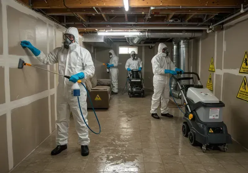 Basement Moisture Removal and Structural Drying process in Port Monmouth, NJ